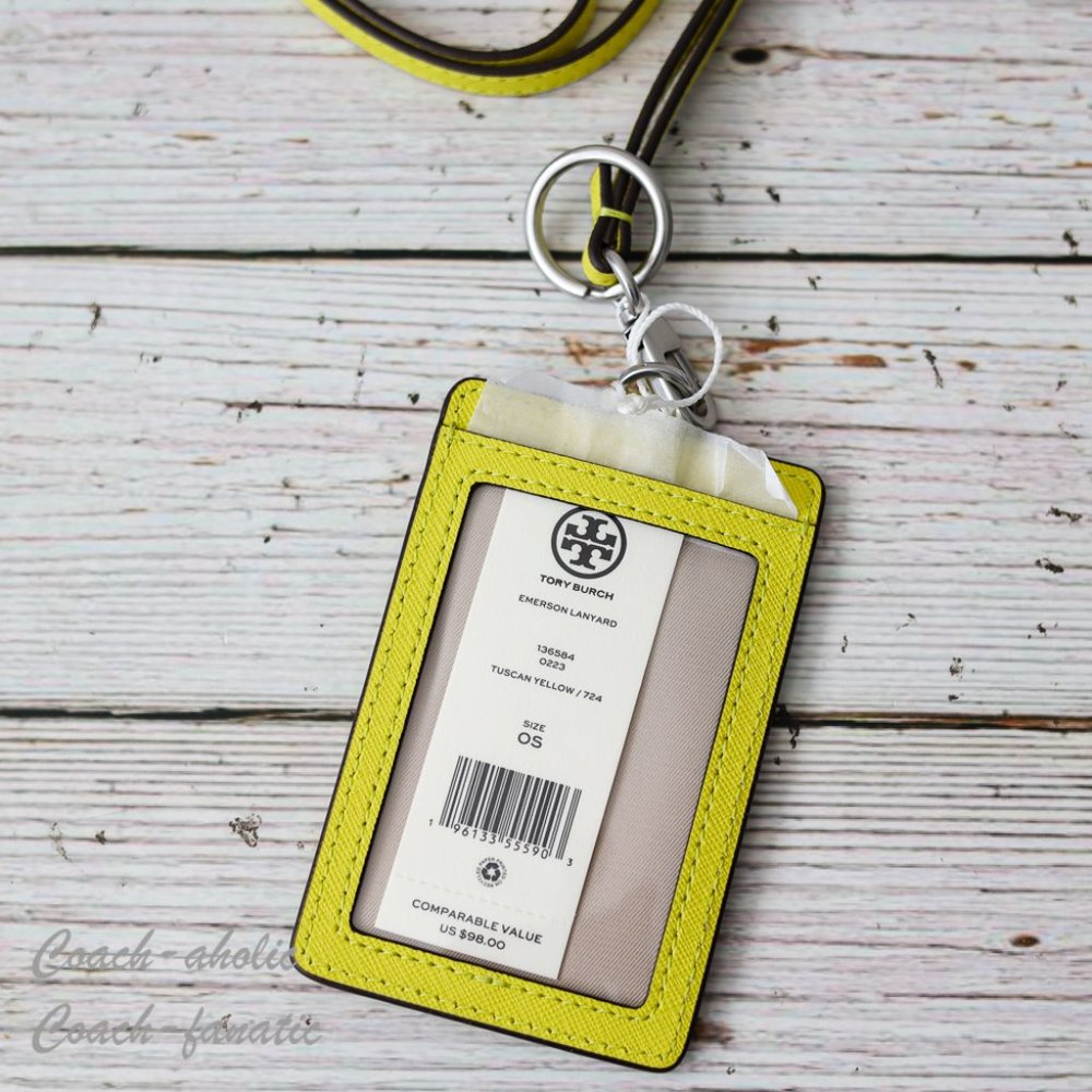 NWT Tory Burch Emerson Leather Lanyard ID Credit Card Holder - Picture 4 of 14